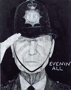 Portrait of Jack Warner as Dixon of Dock Green, illustration for The Listener, 1970s