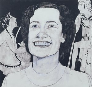 Portrait of Joan Sutherland, illustration for The Sunday Times, 1970s