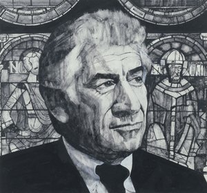 Portrait of Leonard Bernstein, illustration for The Sunday Times, 1970s