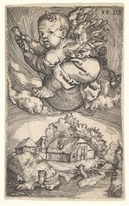 Genius on a Globe Floating in the Air, Mid-17th Century by Barthel Beham