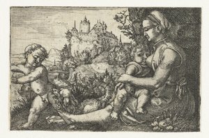 Mother with Two Children by Barthel Beham