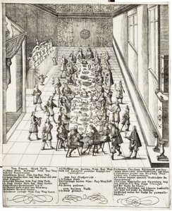 Festive meal on the occasion of the pledge of allegiance received by Ferdinand IV, King of the Romans, King of Hungary, and King of Bohemia on 5 September 1651 in Vienna by Bartholomäus Kilian