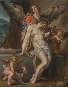 The Body of Christ Supported by Angels by Bartholomeus Spranger