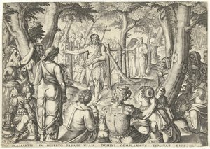 John the Baptist Preaching to a Group of People by Bartholomeus Willemsz. Dolendo