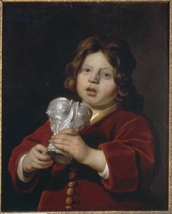 Portrait of a Boy Holding a Silver Drinking Cup by Bartholomeus van der Helst
