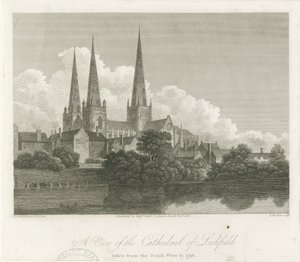 Lichfield Cathedral - South West View (engraving)