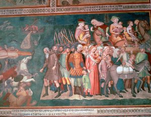 Fresco of the Israelites Crossing the Red Sea, 14th century