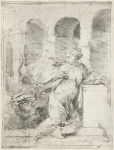 Margaret of Antioch Defies the Dragon by Bartolomeo Biscaino