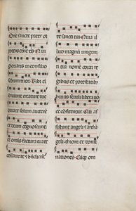 Missale: Fol. 112: contains some music as part of Palm Sunday liturgy