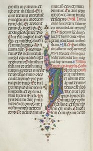Missale: Fol. 22v: Foliage with Fish