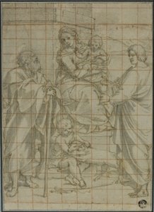 Holy Family with Saint John the Evangelist and the Infant John the Baptist by Bartolomeo Cesi