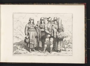 Three Women and Two Men from Sonnino by Bartolomeo Pinelli