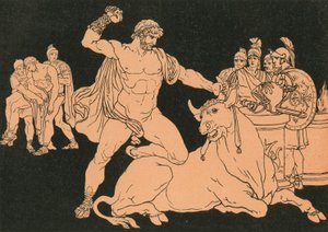 Entellus Killing the Bull by Bartolomeo Pinelli