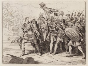 Julius Caesar crossing the Rubicon, 49 BC by Bartolomeo Pinelli