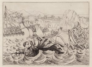 Julius Caesar saving his Commentaries from getting wet by Bartolomeo Pinelli