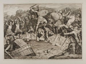 Horatius Cocles Fights on the Sublician Bridge by Bartolomeo Pinelli