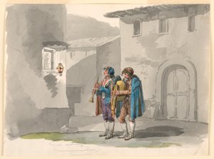 "Pifferari," Two Pipers from the Abruzzi in Rome