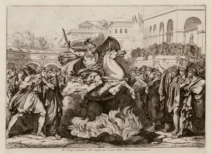 Sacrificial death of Marcus Curtius by Bartolomeo Pinelli