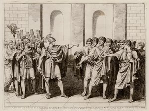 Scipio Africanus forcing the leaders of Rome not to abandon the Republic after the Battle of Cannae, 216 BC by Bartolomeo Pinelli