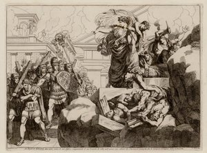 Suicide of the wife of Hasdrubal by Bartolomeo Pinelli