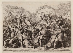 The Sabine women make peace between their army and that of Rome