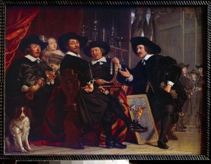 The Syndics of the Arquebusiers of San Sebastian in Amsterdam by Bartolomeus van der Helst