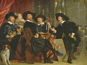 The Officials of the Company of Bowyers of St. Sebastian at Amsterdam by Bartolomeus van der Helst