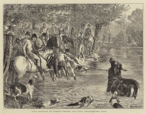 Stag Hunting in Surrey, taking the Deer, Shackleford Pond by Basil Bradley