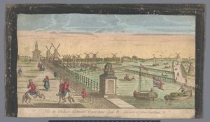 View of the Hogesluis towards the Buiten-Amstel, the Amsteldijk, and the Mills at the Zaagmolensloot in Amsterdam