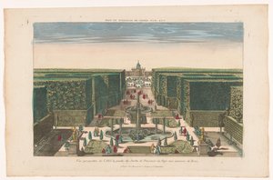 View of a Garden of the Pope near the City of Rome by Basset