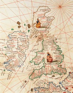 Europe: Great Britain and Ireland, from Atlas of the World in Thirty-Three Maps, by Battista Agnese