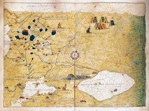 Moschoviae Tabula, Map of Russia and European Cities along the Volga River