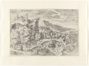 Landscape with Women Hunting by Battista Angolo del Moro (attributed to)