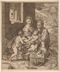 The Holy Family (La Perla) (after Raphael) by Battista Angolo del Moro