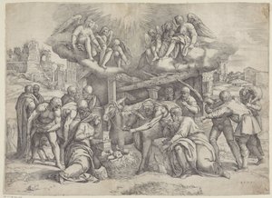 Adoration by the Shepherds by Battista Franco