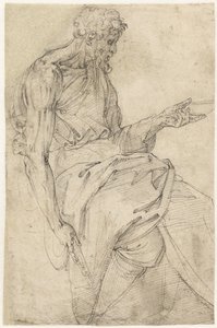 John the Baptist Sitting by Battista Franco