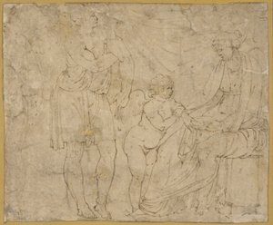 Mars(?), Venus and Cupid by Battista Franco