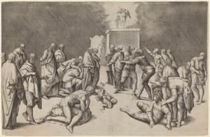 The Ark of the Lord in the Temple of Dagon by Battista Franco