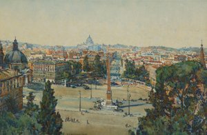 Rome, from The Pincio, Piazza Del Popolo by Beatrice Mary Seccombe Leech