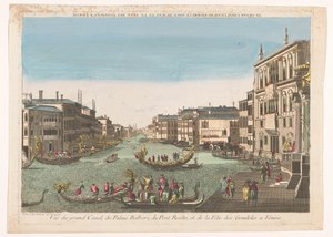 View of the Grand Canal with Gondolas, the Palazzo Balbori, and the Rialto Bridge in Venice by Beauvais