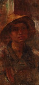 Young Man with Straw Hat