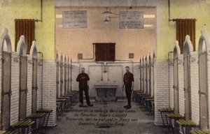 Interior of the bathrooms at Beverloo Camp
