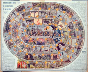 Board game of events and the development of the 1st World War in Belgium, c.1918-19
