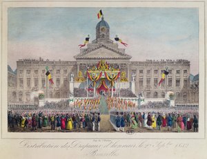 Distribution of Flags of Honour at Brussels on 27th September 1832, 1832 by Belgian School