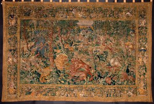 Hunting scene. Tapestry made in the manufactures of Brussels