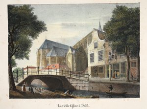 La Vielle Eglise à Delft by Belgian School
