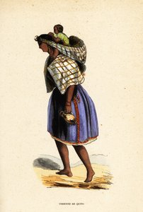 Native American Woman of Quito, Ecuador by Belgian School
