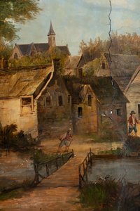 Second Back Room at the Back, Meeting Room, Murals with Rural Scenes in Classical Style, Probably from Around 1810, Scene 3 by Belgian School