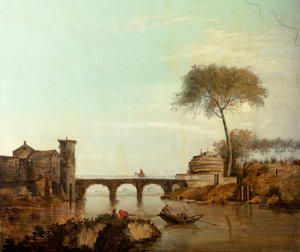 Second Back Room at the Back, Meeting Room, Murals with Rural Scenes in Classical Style, Probably from Around 1810, Scene 2