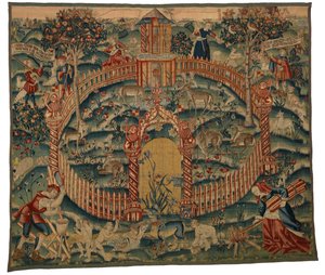 Tapestry, Park au Cerfs, Made in Tournai, Belgium, c.1500 by Belgian School